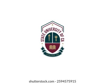 State University Of CA University Education Logo Vector Stock Illustration Logo Design