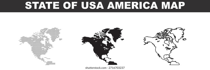 state of usa amerikanische Karte mit verschiedenen Stilen und Formaten für Geografie und Bildungszwecke verschiedene Kartenentwürfe