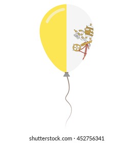 State of the Vatican City national colors isolated baloon on white background. Independence day patriotic poster. Flat style flag balloon. National day vector illustration.
