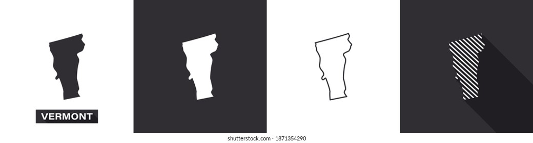 State of Vermont. Map of Vermont. United States of America Vermont. State maps. Vector illustration