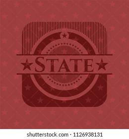 State vintage red emblem