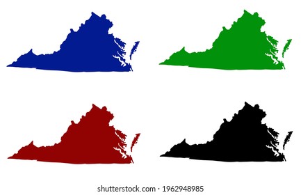 State of Virginia map silhouette design in United States of America with white background