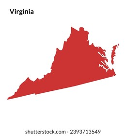 State of Virginia, VA. USA map