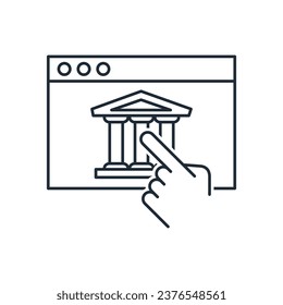 State website. Official Government information.Vector linear icon isolated on white background.