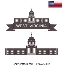 State of West Virginia. State Capitol of West Virginia. Charleston. EPS 10. Vector illustration