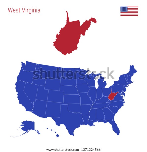 West Virginia In Usa Map State West Virginia Highlighted Red Blue Stock Illustration 1406461457 |  Shutterstock