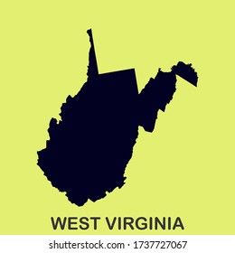 State of West Virginia MAP, America, USA, High Detailed Vector Illustration