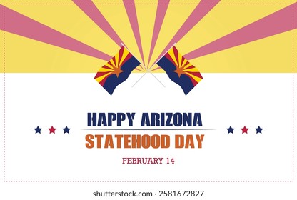 Statehood Day Arizona Royalty-Free Images, Happy arizona statehood with flag