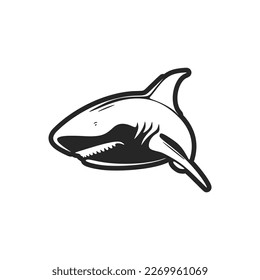 A stately black and white shark vector logo, custom made for your brand.