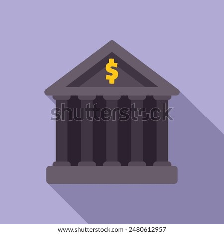 Stately building with pillars is representing a financial institution, providing financial services
