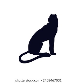 Stately cheetah silhouette at rest. Vector illustration portraying the poised and graceful stature of a wild cheetah.