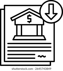 Design de Ícone de Estilo Preenchido de Download de Instrução