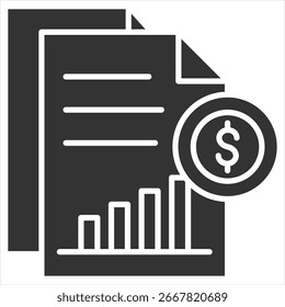 Statement Glyph Icon Vector Illustration