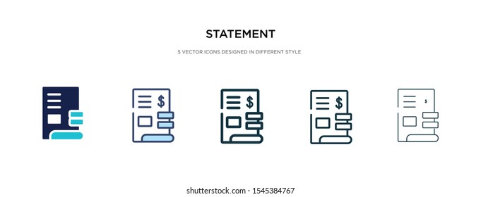 statement icon in different style vector illustration. two colored and black statement vector icons designed in filled, outline, line and stroke style can be used for web, mobile, ui