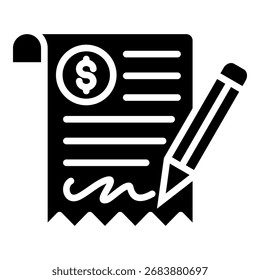 Statement Icon Glyph Vector Illustration