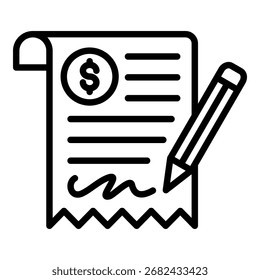 Statement Icon Line Vector Illustration