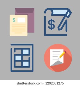 statement icon set. vector set about finance book, contract and invoice icons set.