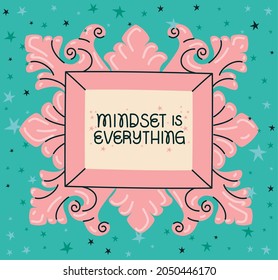 statement lettering design on frame