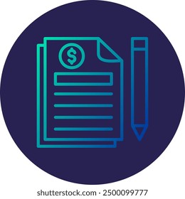 Statement Line Gradient Icon Design