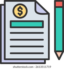 Statement Outline Filled Style Icon