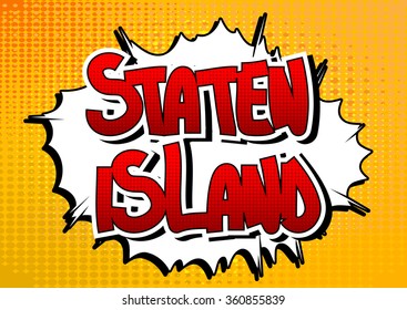 Staten Island - Comic book style word.