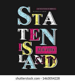 staten island cool graphic modern typography t shirt