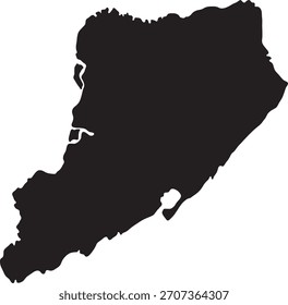 Staten Island Isolated Map Silhouette Isolated
