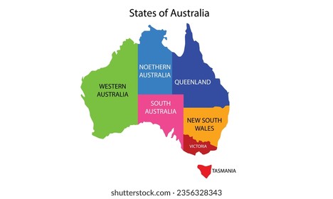 States of Australia vector illustration, eps-10