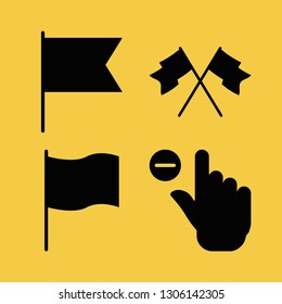 states icon set with minus and hand, flag and flags vector illustration