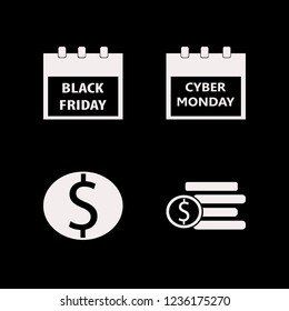 states icon. states vector icons set black friday calendar, dollar coin, cyber monday calendar and dollar coins