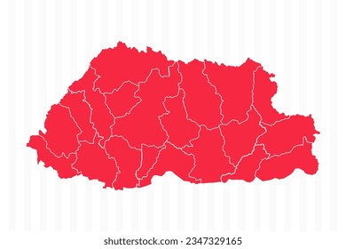 States Map of Bhutan With Detailed Borders, can be used for business designs, presentation designs or any suitable designs.