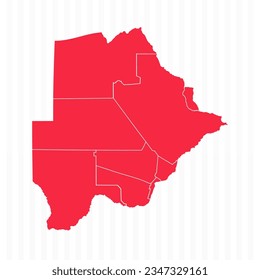 States Map of Botswana With Detailed Borders, can be used for business designs, presentation designs or any suitable designs.