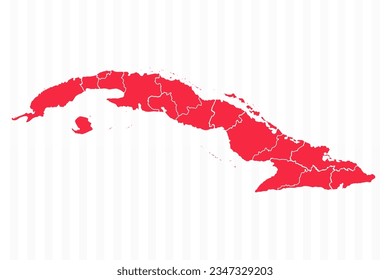 States Map of Cuba With Detailed Borders, can be used for business designs, presentation designs or any suitable designs.