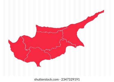 States Map of Cyprus With Detailed Borders, can be used for business designs, presentation designs or any suitable designs.