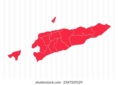 States Map of East Timor With Detailed Borders, can be used for business designs, presentation designs or any suitable designs.