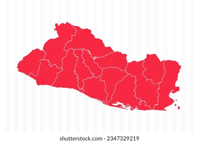 States Map of El Salvador With Detailed Borders, can be used for business designs, presentation designs or any suitable designs.