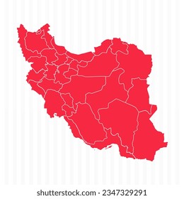 Staatskarte des Iran mit detaillierten Grenzen, kann für Geschäftsdesigns, Präsentationen oder alle geeigneten Designs verwendet werden.