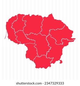 State Map von Litauen Mit detaillierten Grenzen, können für Geschäftsdesigns, Präsentationen oder alle geeigneten Designs verwendet werden.