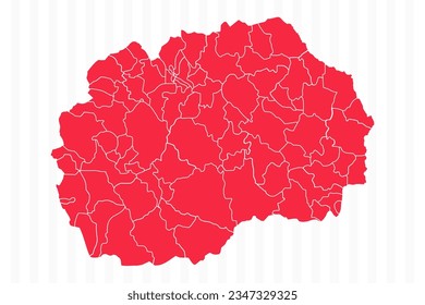 States Map of Macedonia With Detailed Borders, can be used for business designs, presentation designs or any suitable designs.