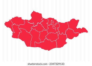 Mapa estatal de Mongolia con fronteras detalladas, puede ser utilizado para diseños de negocios, presentaciones o cualquier diseño adecuado.