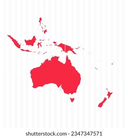 States Map of Oceania With Detailed Borders, can be used for business designs, presentation designs or any suitable designs.