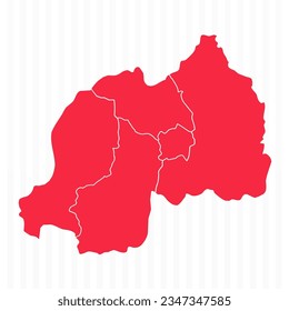 States Map of Rwanda With Detailed Borders, can be used for business designs, presentation designs or any suitable designs.