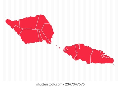 El Mapa de los Estados de Samoa con fronteras detalladas puede utilizarse para el diseño de empresas, el diseño de presentaciones o cualquier diseño adecuado.