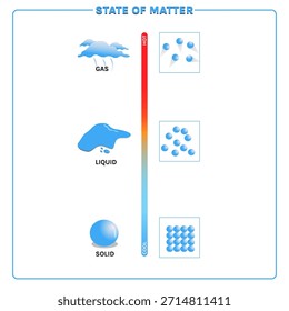 States of Matter Educational Vector Diagram for Science Learning