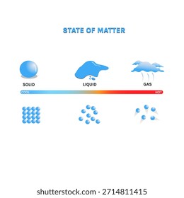 States of Matter Educational Vector Diagram for Science Learning