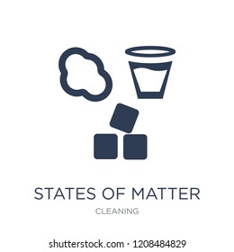 Icono de Estados de materia. Icono de "Estados de materia" de vector plano de moda sobre fondo blanco de la colección Limpieza, ilustración vectorial puede ser utilizada para web y móvil, eps10