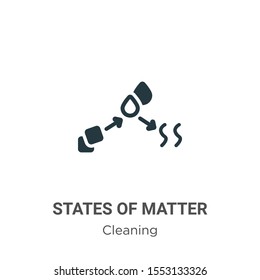States of matter vector icon on white background. Flat vector states of matter icon symbol sign from modern cleaning collection for mobile concept and web apps design.