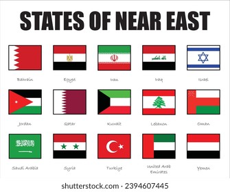 States of Near East or Middle East, flag of states