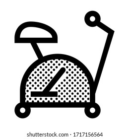 Static Bicycle. Icon Filled with Dots.