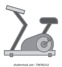 Static bicycle icon flat color